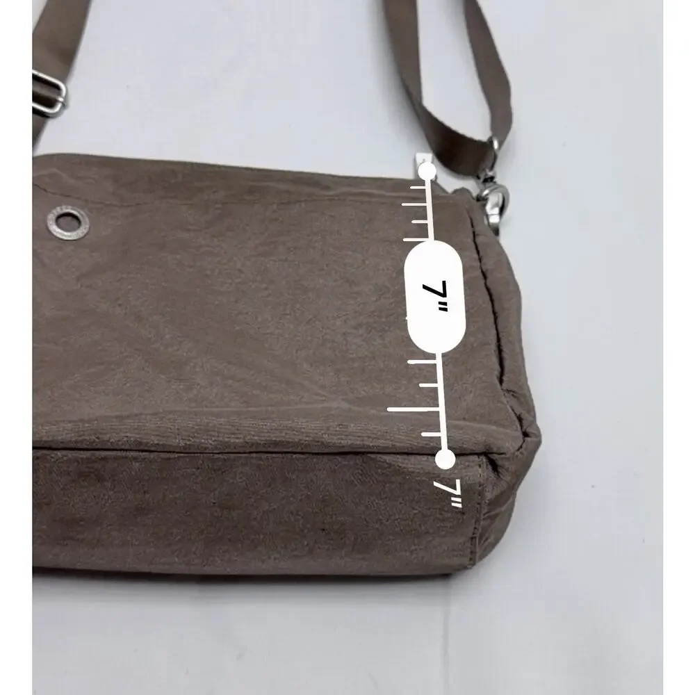 Baggallini Soleil Crossbody Bag Purse Brown Gray Multi Pocket Adjustable Strap